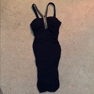 Dark navy blue body con dress